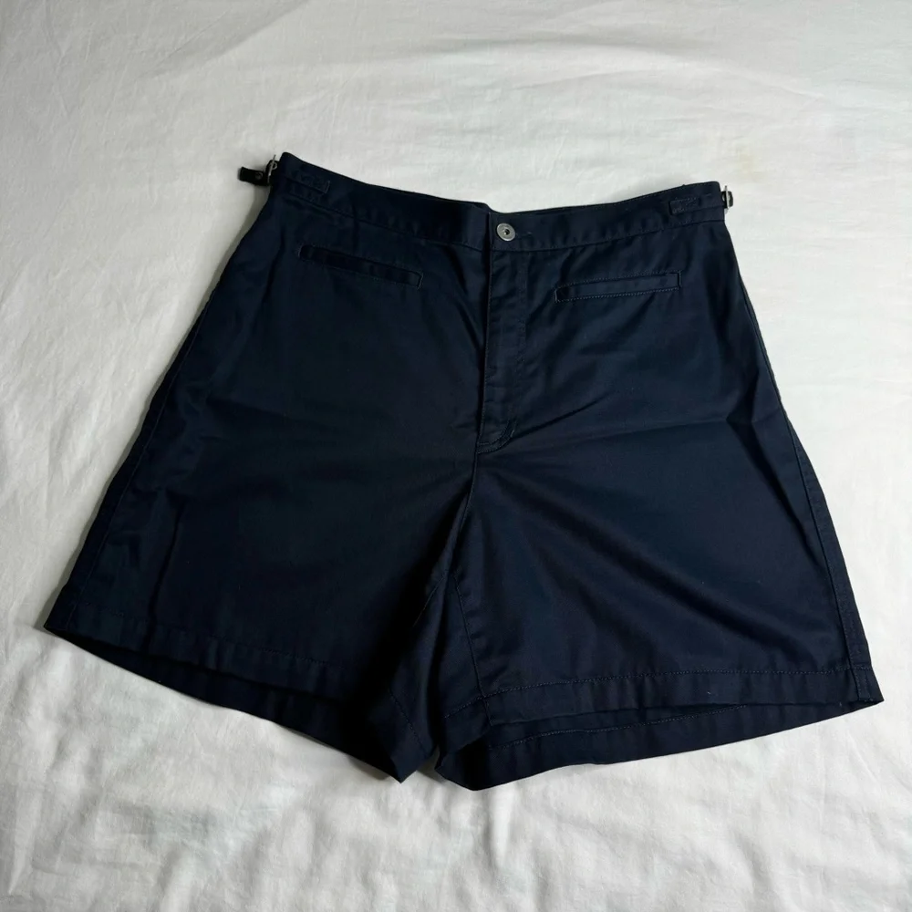 Liz Claiborne Navy Blue High‎ Waisted 5 Inch Inseam Shorts Womens Size 12